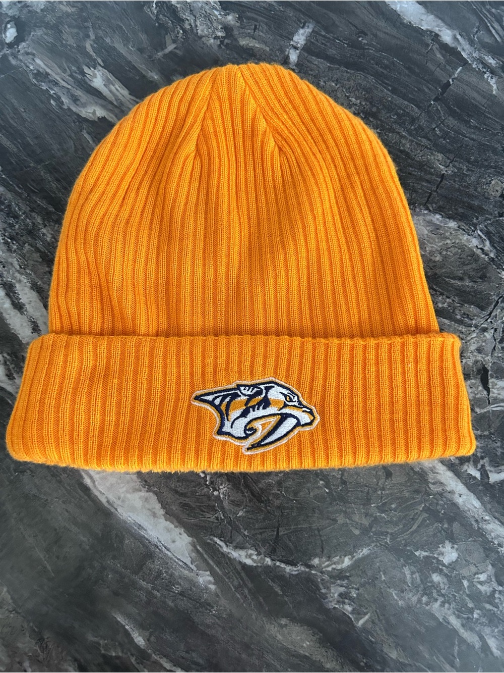Yellow Cuffed Knit Beanie with Nashville Predators Logo